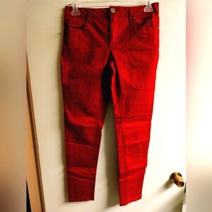 New Direction Red Jeans Skinny Leg, Size 10